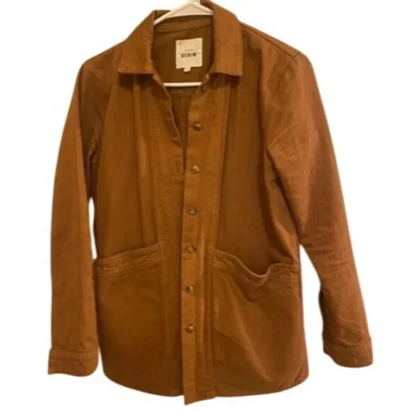 RARE Sezane Will Jacket brown cotton Size xs bust 36 - Picture 2 of 5